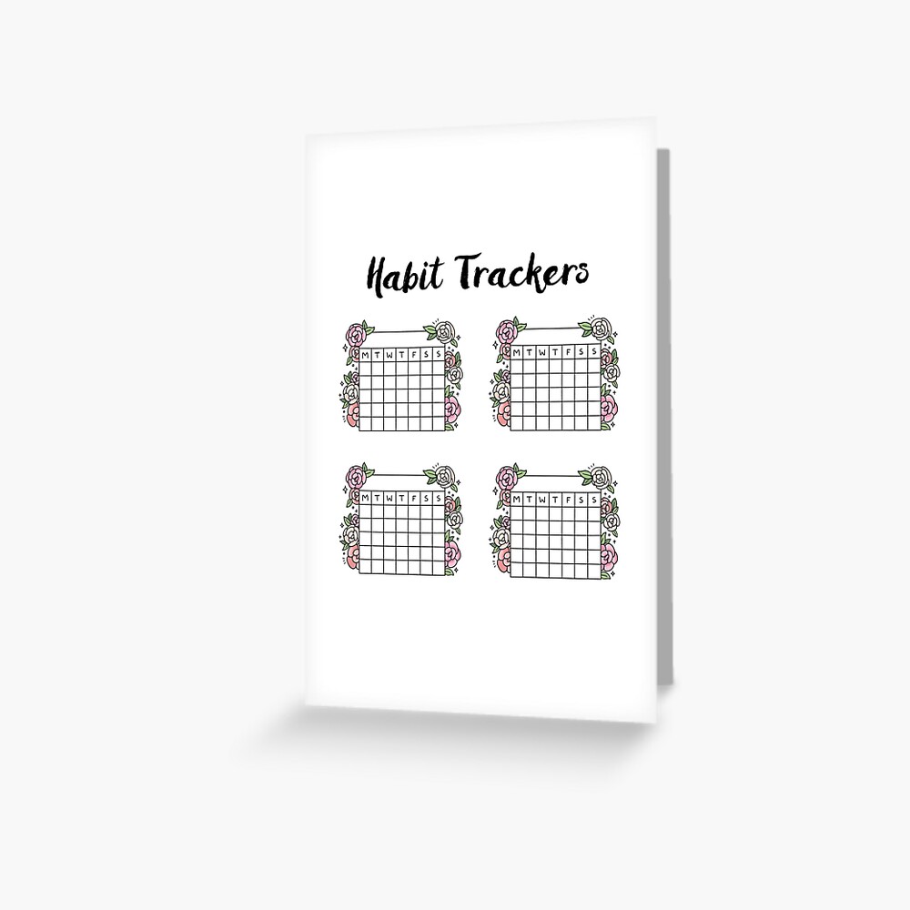 Rose Habit Trackers for Bullet Journaling Sticker for Sale by noryushi