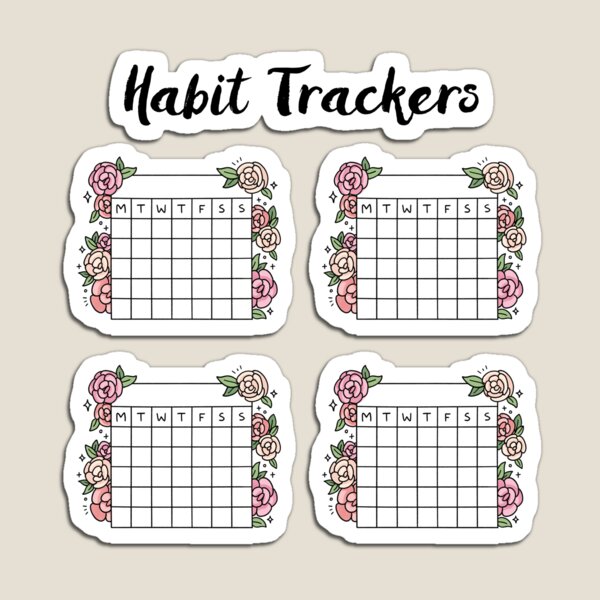 Rose Habit Trackers for Bullet Journaling Sticker for Sale by noryushi