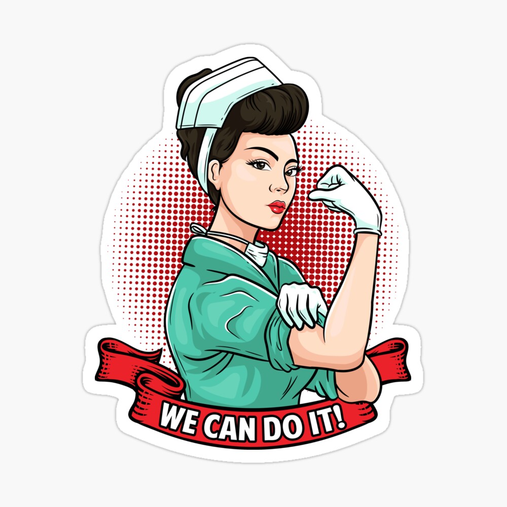 We Can Do It. Nurse. Rosie the Riveter. Cute Badge Reel, Clip