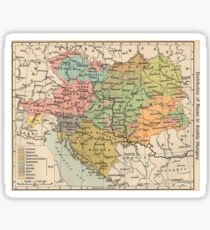 Vintage Map of Austria and Hungary (1911) Sticker