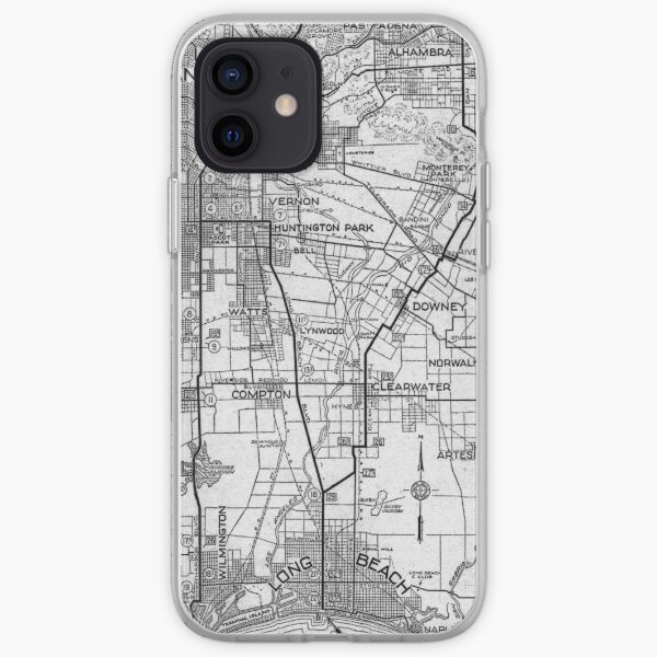 Vintage Los Angeles and San Pedro Road Map (1919) iPhone Soft Case