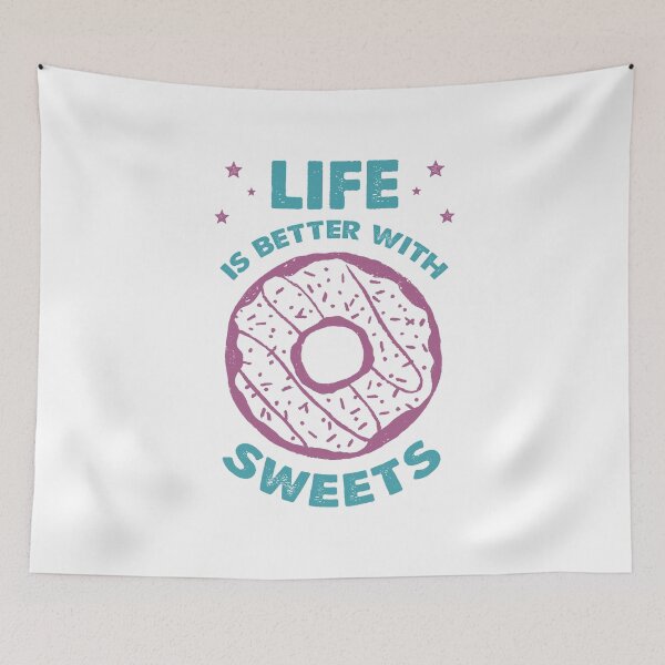 Item preview, Hand Drawn Donut. Life Is Better With Sweets. Lettering designed and sold by Sloth Astronaut.