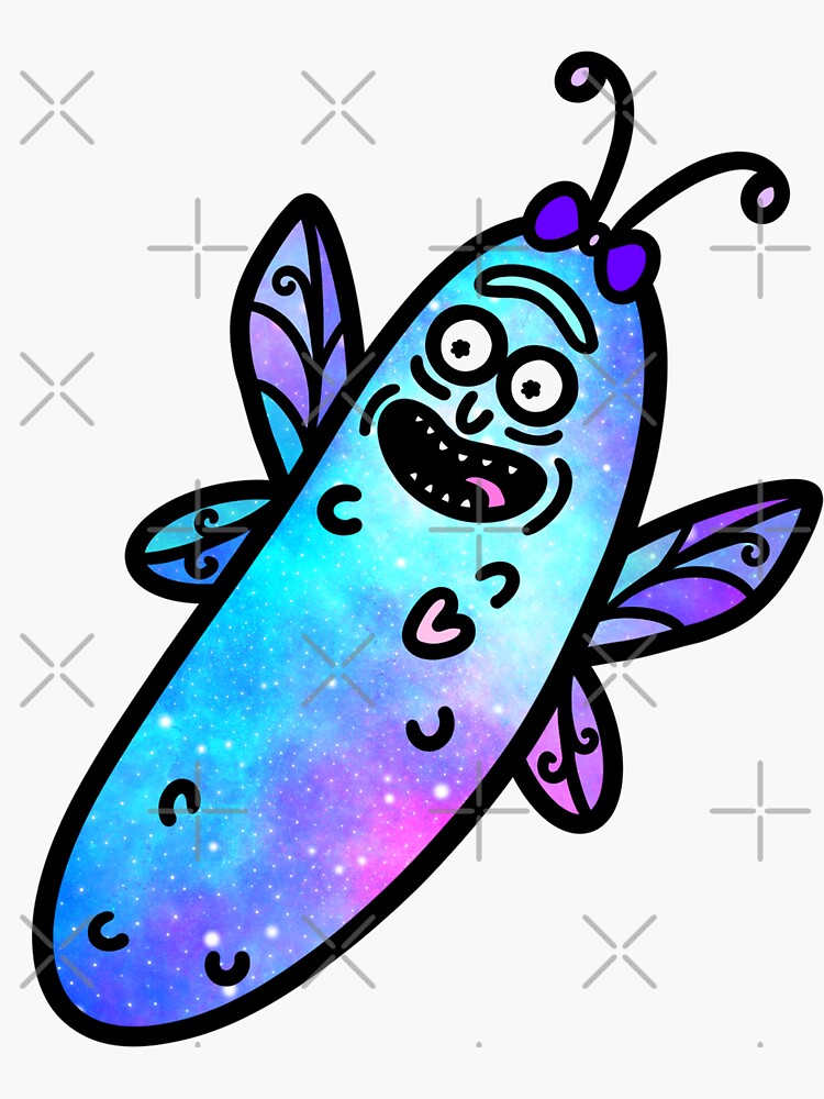 "Cosmic Butterfly Pickle Rick " Sticker by MaiohaTawa Redbubble