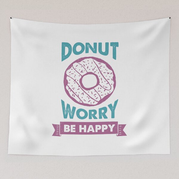 Item preview, Hand Drawn Donut. Donut Worry, Be Happy. Funny Quote designed and sold by Sloth Astronaut.