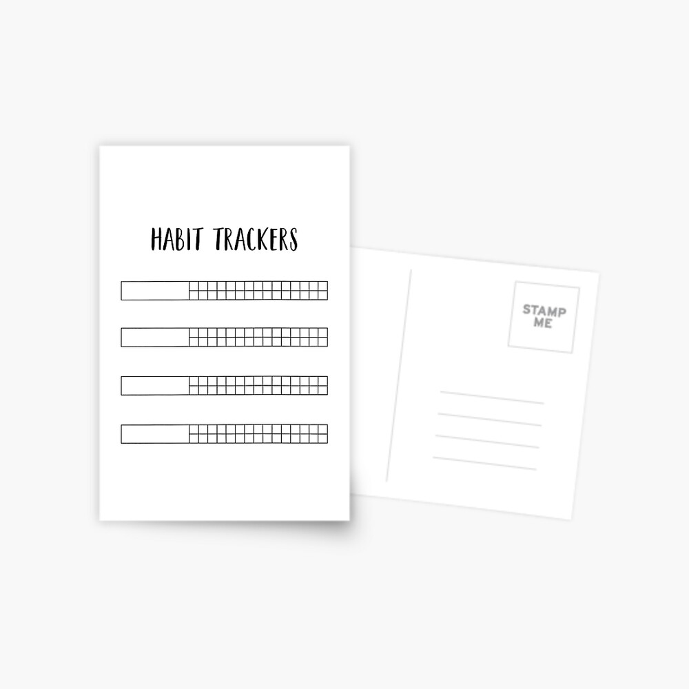 Horizontal Habit Trackers for 30 day months Postcard for Sale by noryushi