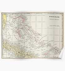 Vintage Map of The Bahamas (1901) Poster