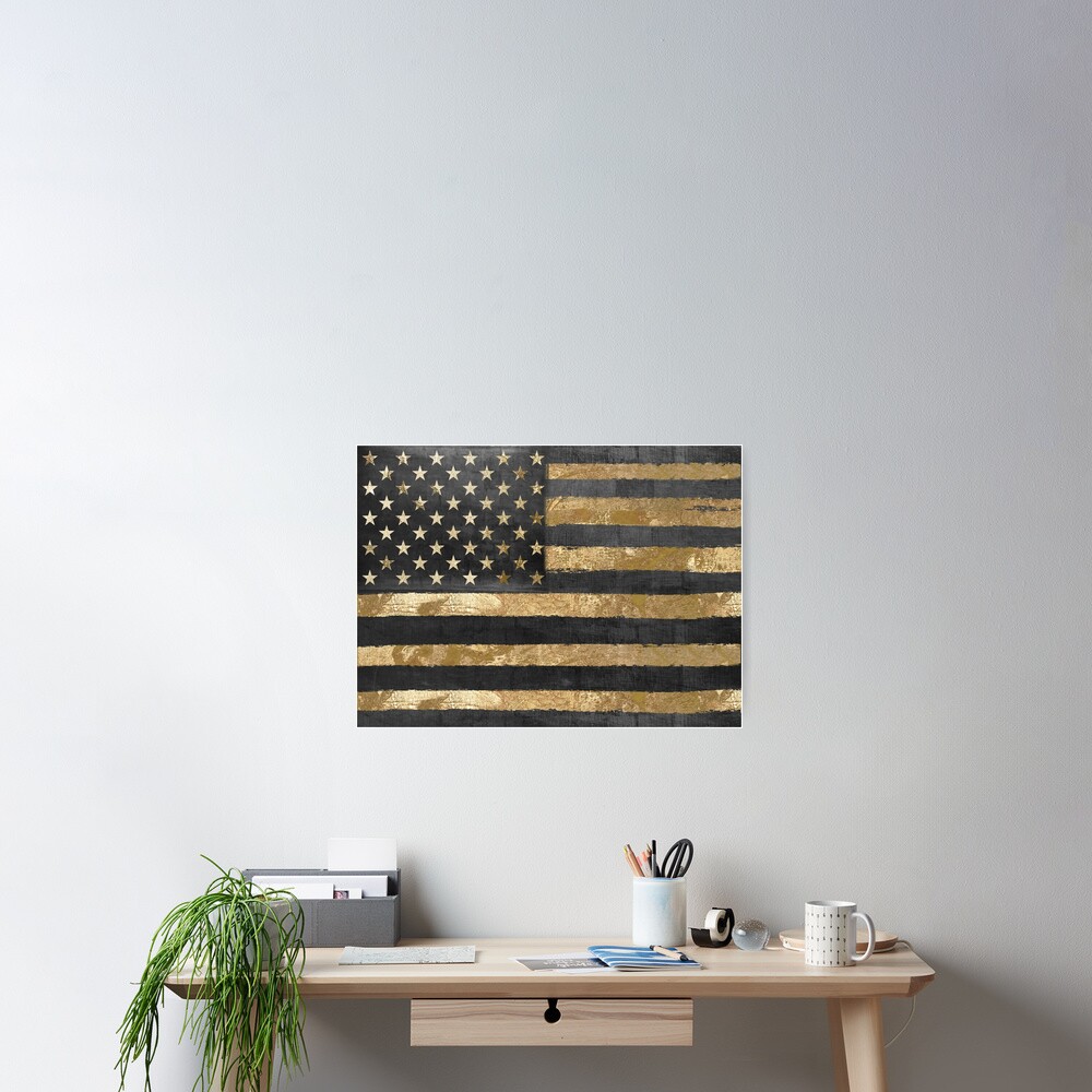 "American Flag Gold and Black " Poster for Sale by mindydidit Redbubble
