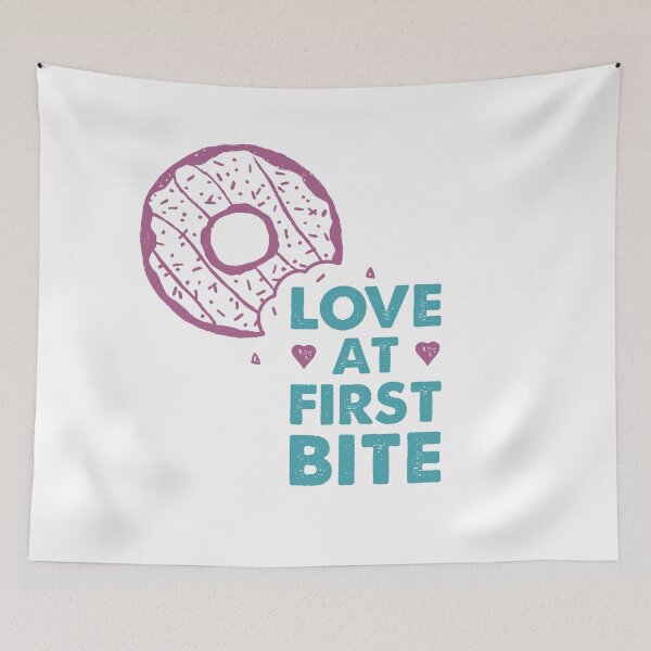 Item preview, Hand Drawn Donut. Love At First Bite. Lettering. designed and sold by Sloth Astronaut.