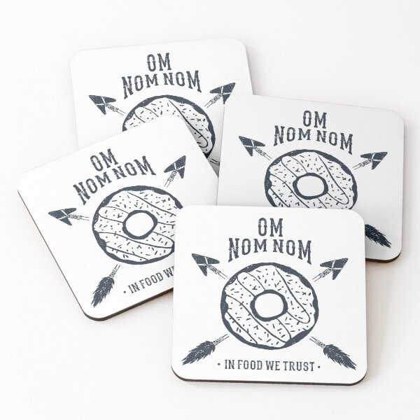 Item preview, Hand Drawn Donut. Om Nom Nom. In Food We Trust. Funny Quote designed and sold by Sloth Astronaut.