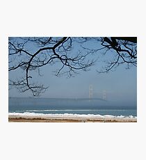 Foggy Mackinac Bridge Photographic Print
