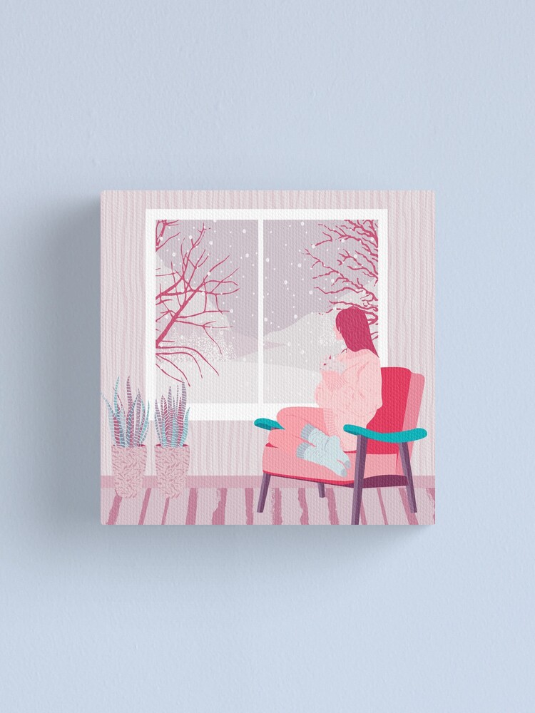 Alternate view of girl watching snow Canvas Print