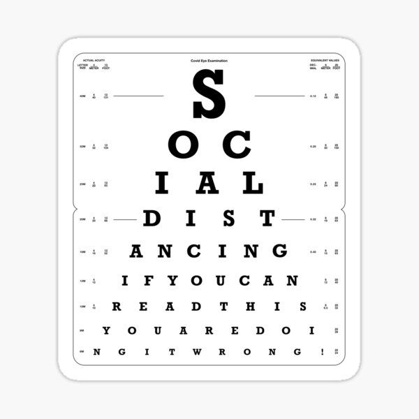 Item preview, Social Distancing Eye Test light version designed and sold by Civil-Woke.