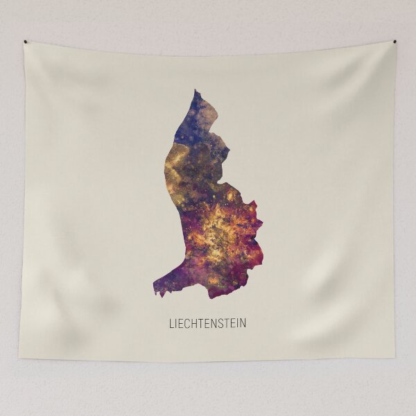 Aperçu de l'œuvre Liechtenstein Watercolor Map créée et vendue par ArtPrints.