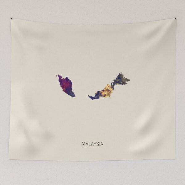 Item preview, Malaysia Watercolor Map designed and sold by ArtPrints.