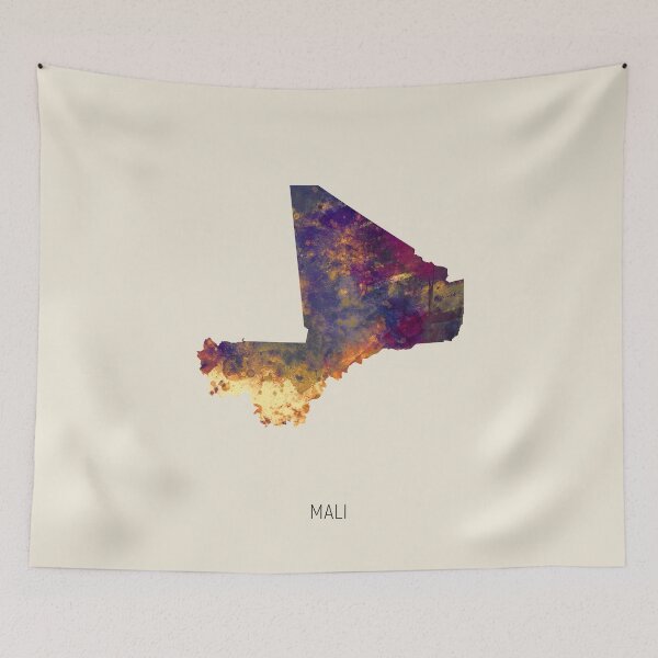 Item preview, Mali Watercolor Map designed and sold by ArtPrints.