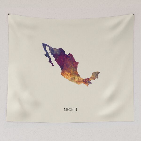 Item preview, Mexico Watercolor Map designed and sold by ArtPrints.
