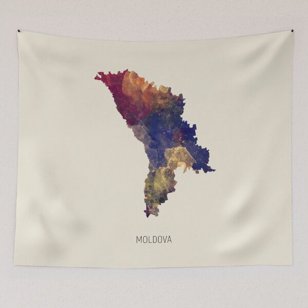 Item preview, Moldova Watercolor Map designed and sold by ArtPrints.