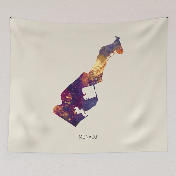Item preview, Monaco Watercolor Map designed and sold by ArtPrints.