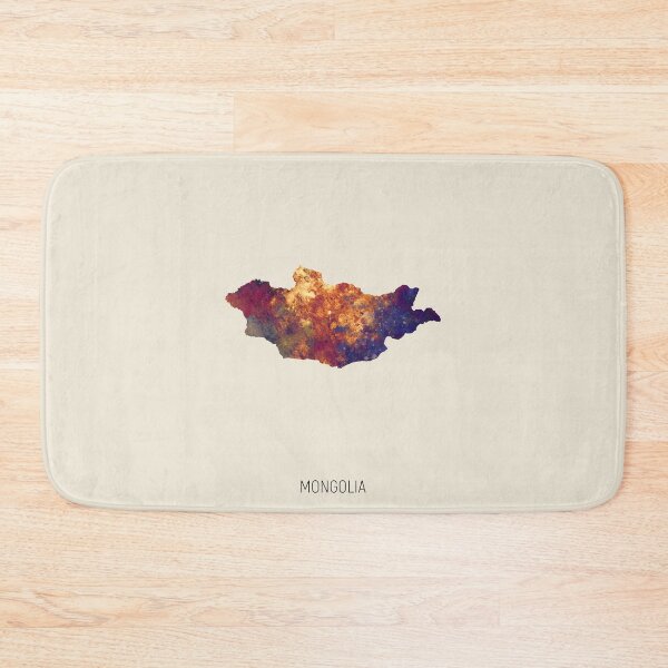 Item preview, Mongolia Watercolor Map designed and sold by ArtPrints.