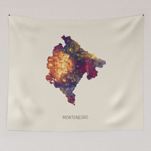 Item preview, Montenegro Watercolor Map designed and sold by ArtPrints.