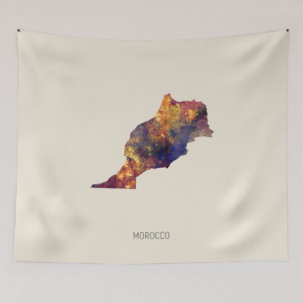 Artikelvorschau, Morocco Watercolor Map entworfen und verkauft von ArtPrints.