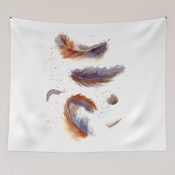 Item preview, Watercolor falling feathers designed and sold by PaintsPassion.