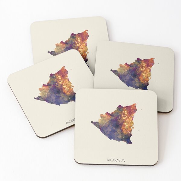 Item preview, Nicaragua Watercolor Map designed and sold by ArtPrints.