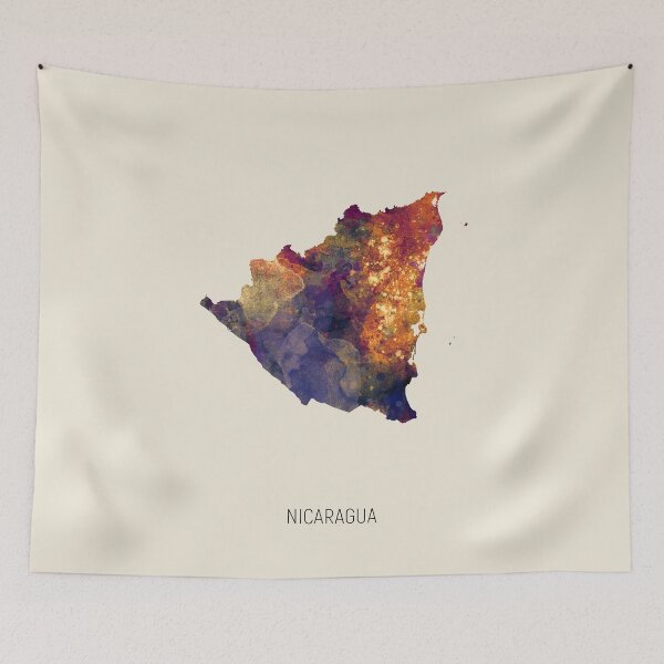 Artikelvorschau, Nicaragua Watercolor Map entworfen und verkauft von ArtPrints.