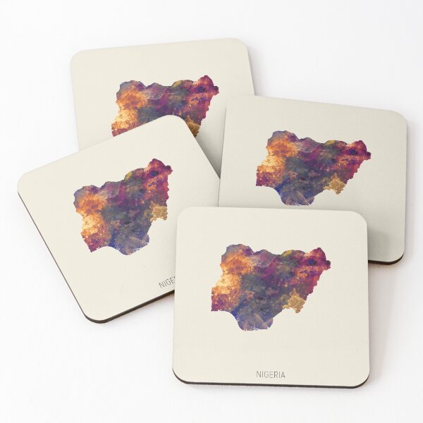 Item preview, Nigeria Watercolor Map designed and sold by ArtPrints.