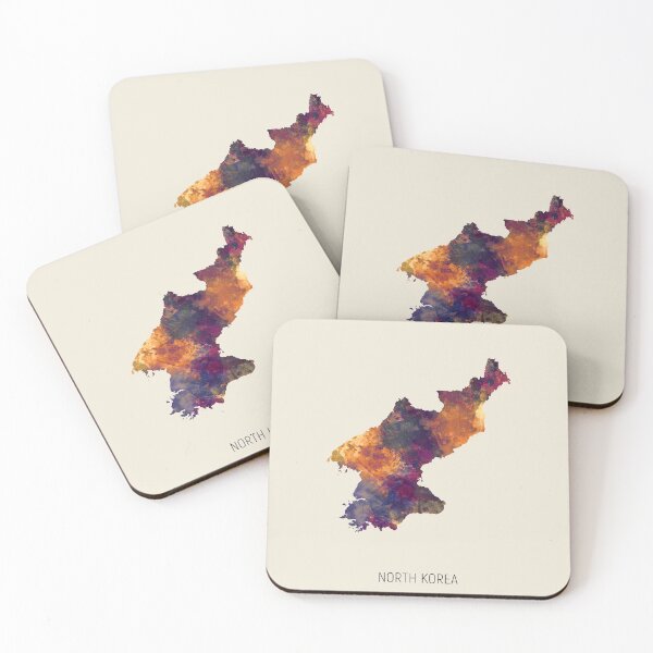 Item preview, North Korea Watercolor Map designed and sold by ArtPrints.