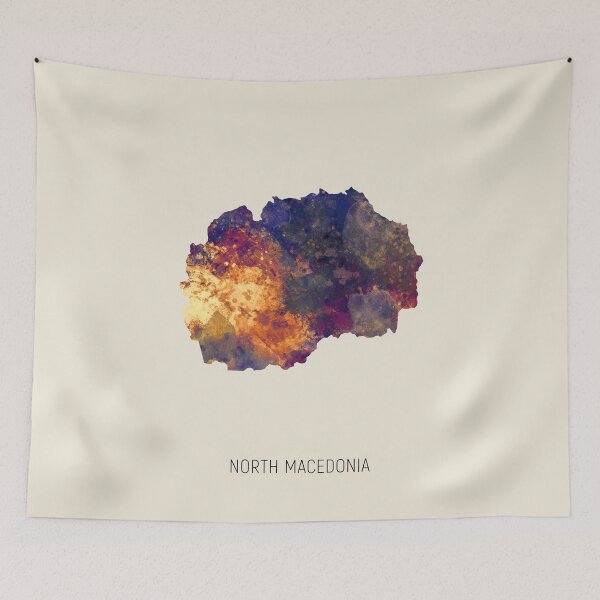 Item preview, North Macedonia Watercolor Map designed and sold by ArtPrints.