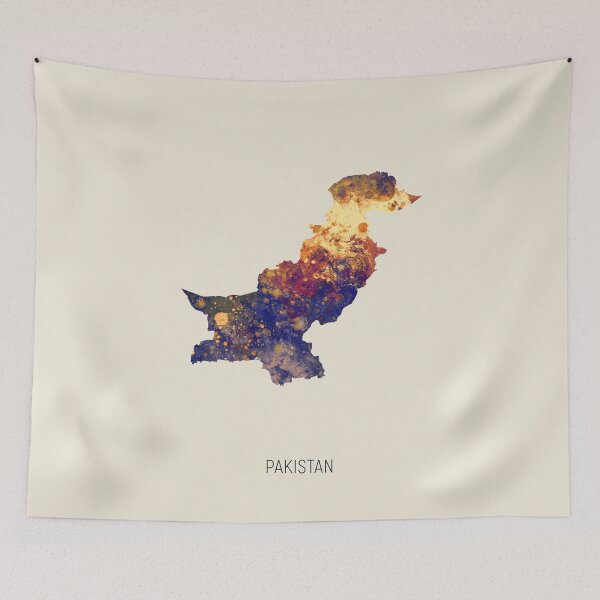 Artikelvorschau, Pakistan Watercolor Map entworfen und verkauft von ArtPrints.