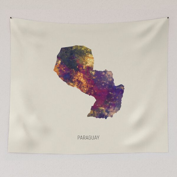 Item preview, Paraguay Watercolor Map designed and sold by ArtPrints.