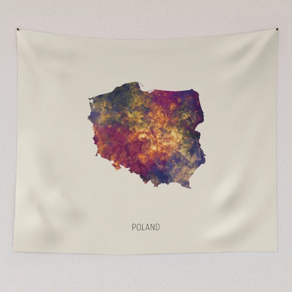 Item preview, Poland Watercolor Map designed and sold by ArtPrints.