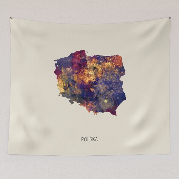 Item preview, Polska Watercolor Map designed and sold by ArtPrints.