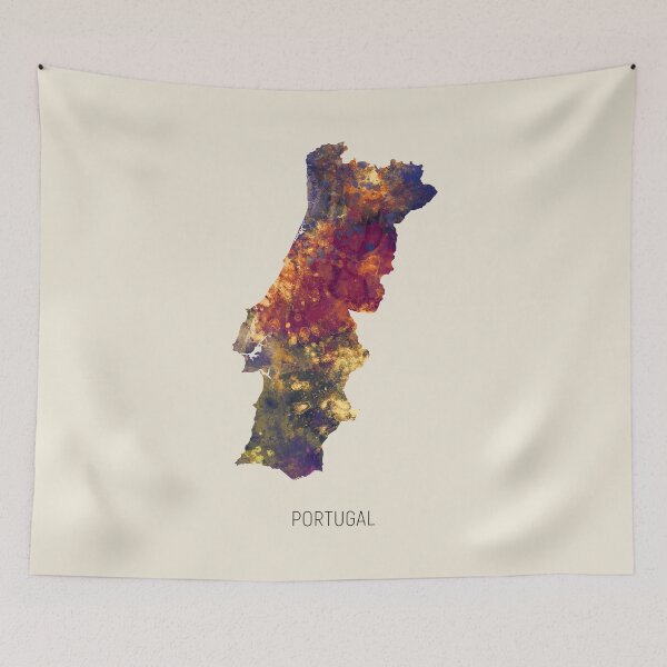 Item preview, Portugal Watercolor Map designed and sold by ArtPrints.