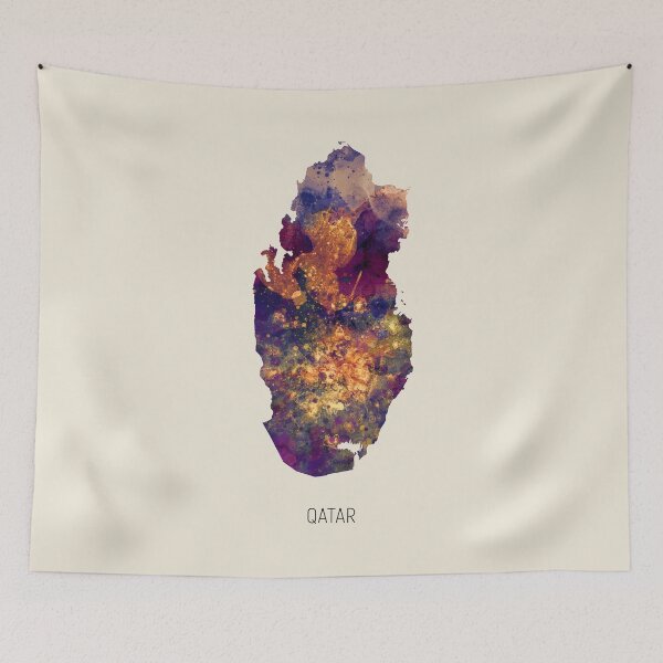 Item preview, Qatar Watercolor Map designed and sold by ArtPrints.