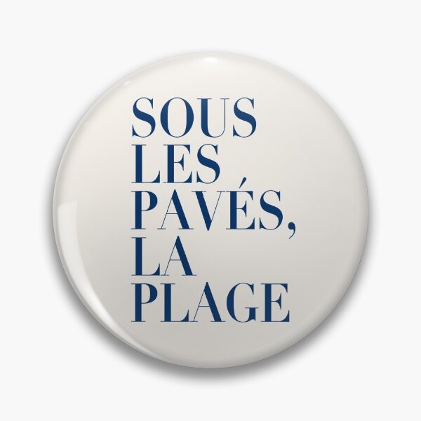 Item preview, ! New ! Paris Revolt, May 68: 'SOUS LES PAVES, LA PLAGE': Deepest Blue on Cream designed and sold by Day Chapman.