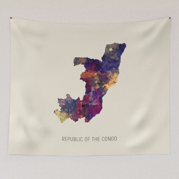 Item preview, Republic of the Congo Watercolor Map designed and sold by ArtPrints.