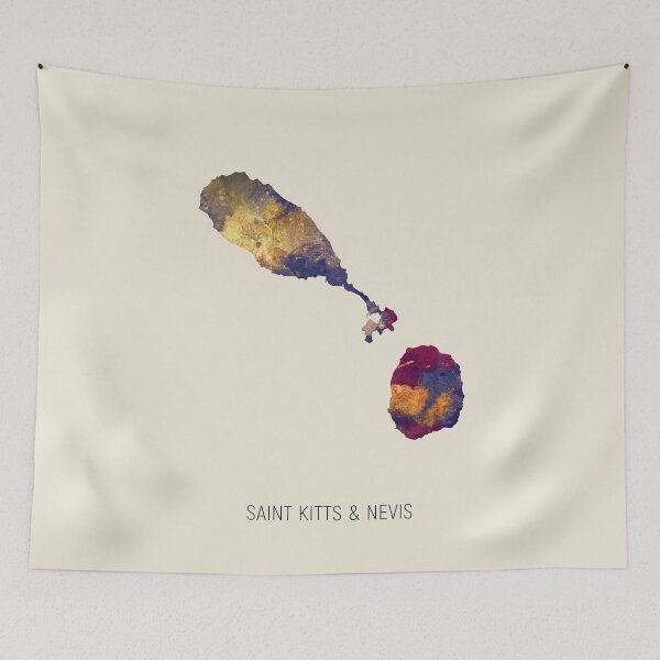 Item preview, Saint Kitts & Nevis Watercolor Map designed and sold by ArtPrints.