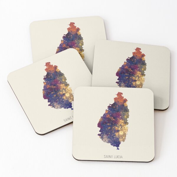 Item preview, Saint Lucia Watercolor Map designed and sold by ArtPrints.