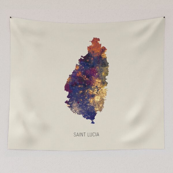 Item preview, Saint Lucia Watercolor Map designed and sold by ArtPrints.