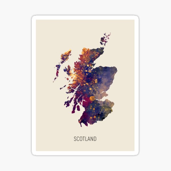 Item preview, Scotland Watercolor Map designed and sold by MICHAEL TOMPSETT.
