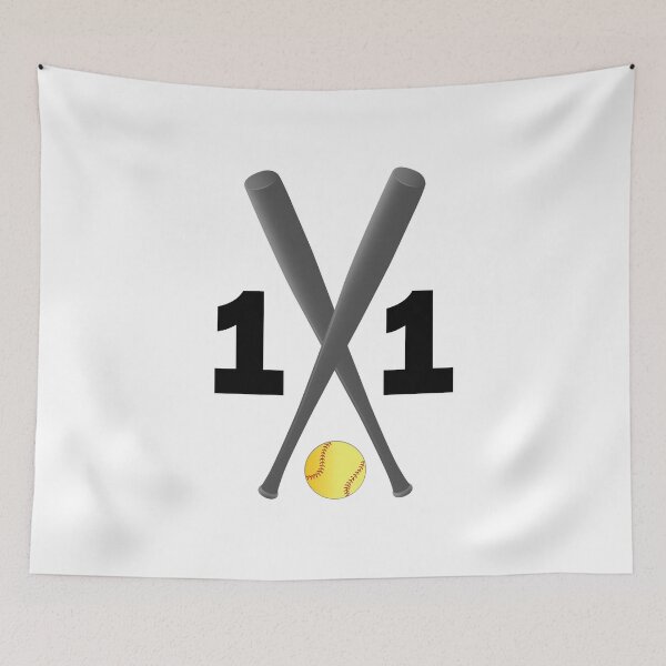Item preview, Softball number 11 - eleven with bats and ball designed and sold by AllShirts21.
