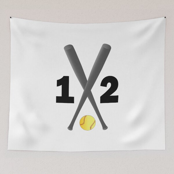 Item preview, Softball number 12 - twelve with bats and ball designed and sold by AllShirts21.