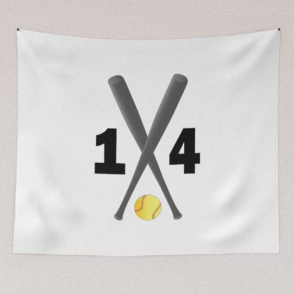 Item preview, Softball number 14 - fourteen with bats and ball designed and sold by AllShirts21.
