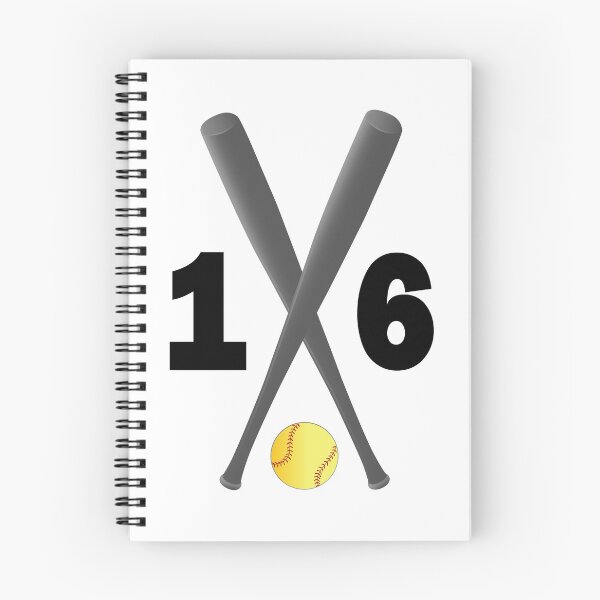 Item preview, Softball number 16 - sixteen with bats and ball designed and sold by AllShirts21.