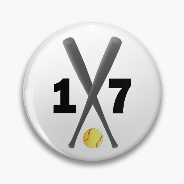 Artikelvorschau, Softball Nummer 17 - siebzehn mit Fledermäusen und Ball entworfen und verkauft von AllShirts21.