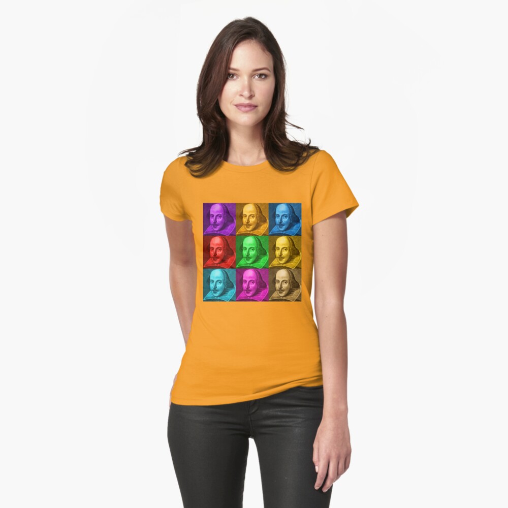 William Shakespeare Pop Art Fitted T-Shirt