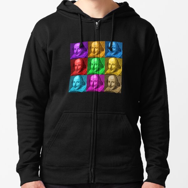 William Shakespeare Pop Art Sudadera con capucha y cremallera